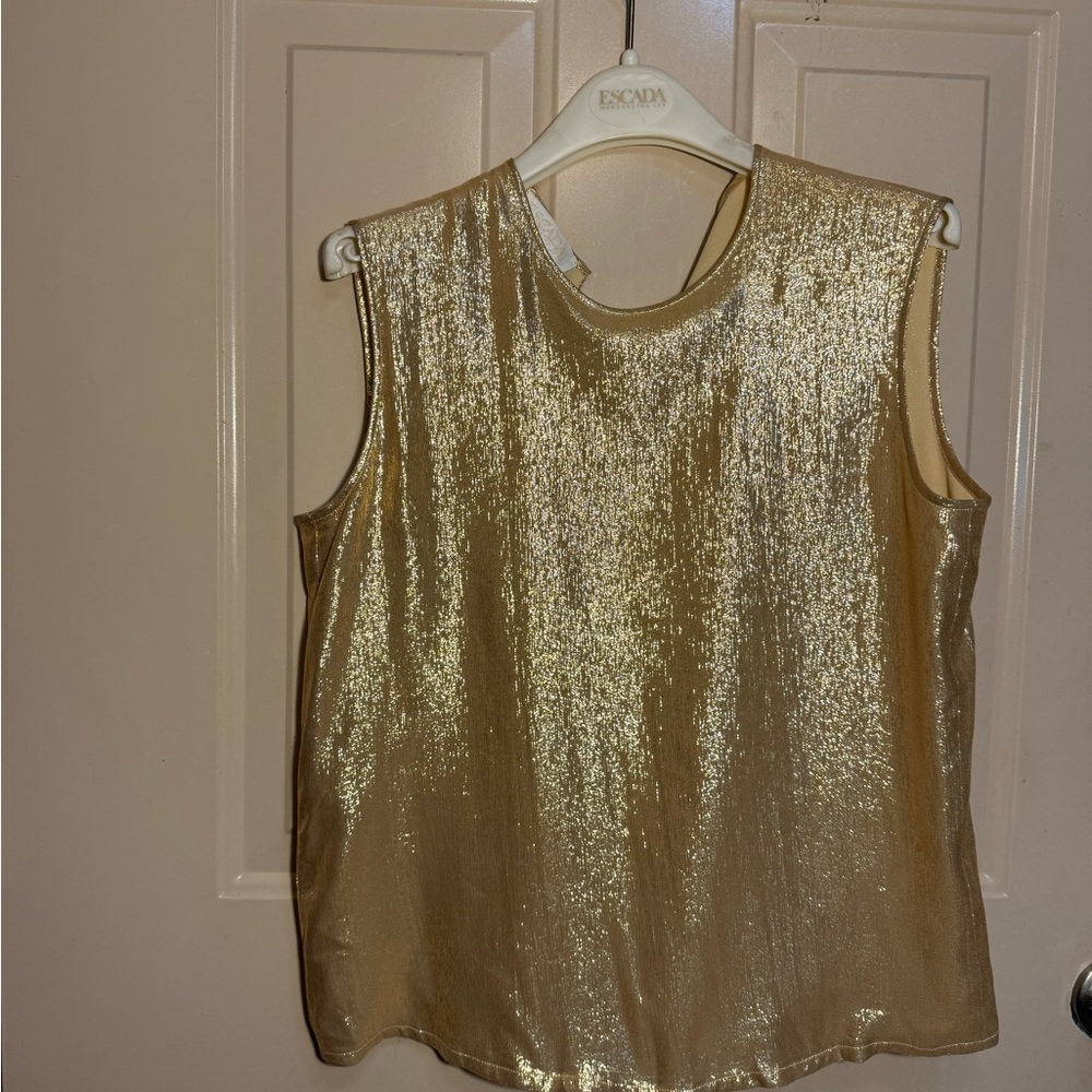 Escada Gold Sequin Tank Top